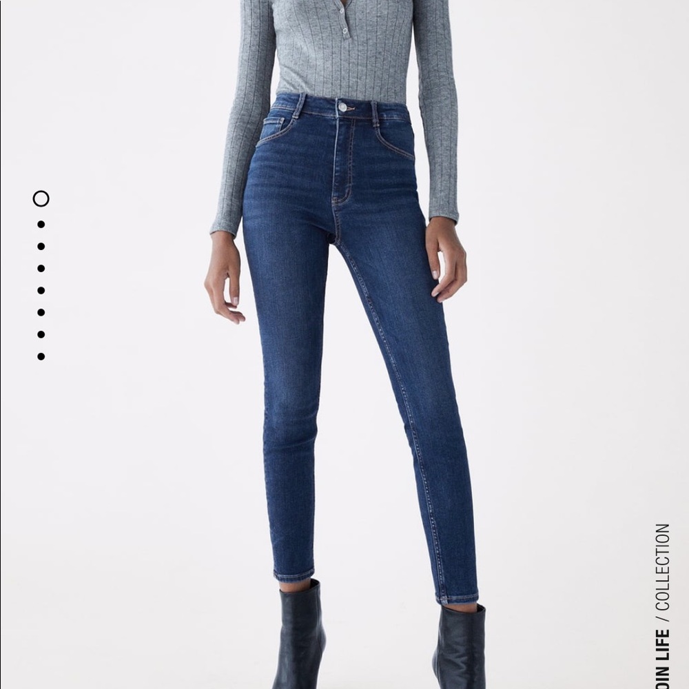 Zara Hi-Rise Sculpt Jeans - Blue -4